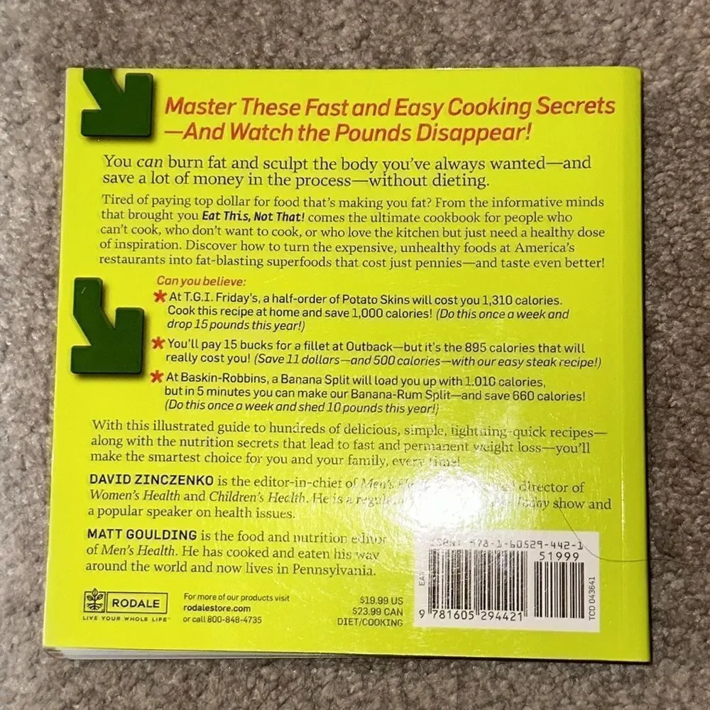 “Cook This Not That” Cookbook by David Zinczenko and Matt Goulding